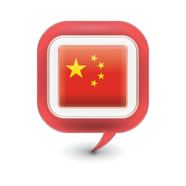 チャットバブルと中国国旗 — ストックベクタ
