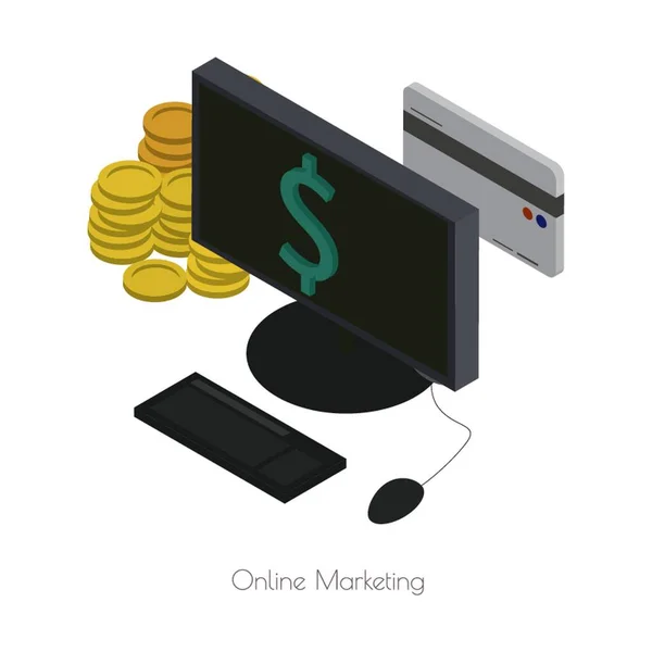 Online Marketing Vektor Illustration — Stockvektor