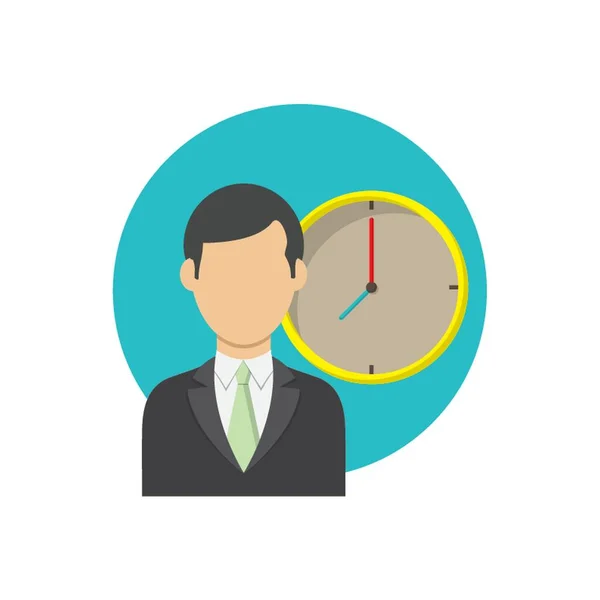 Businessman Clock Vector Illustration — Stock Vector