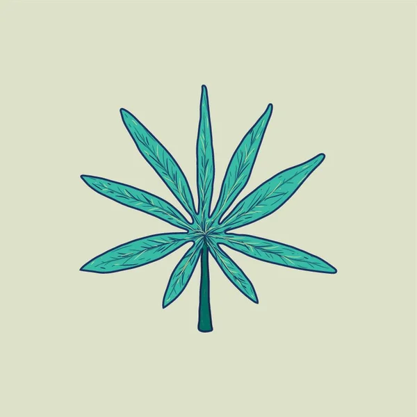 Green Leaf Vector Illustration — Stock Vector