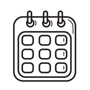 Takvim simgesi, renkli vektör illüstrasyonu