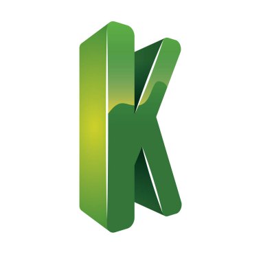 Beyaz arkaplanda h yeşil harfi izole edildi