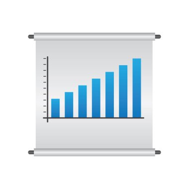 Sunum grafiği düz simgesi, vektör illüstrasyonu