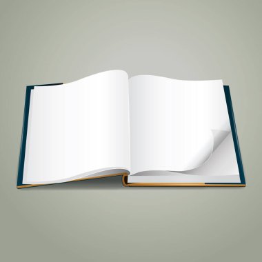 Siyah arkaplan üzerine beyaz sayfalı boş bir kitap