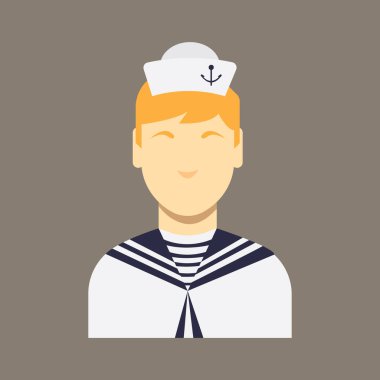 Sailor düz simgesi, vektör illüstrasyonu