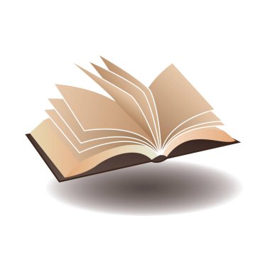 Sihirli kitap düz simgesi, vektör illüstrasyonu