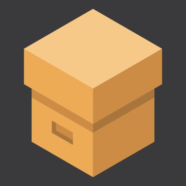 Açık kutu simgesinin vektör illüstrasyonu