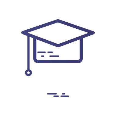 mezuniyet başlığı simgesi, vektör illüstrasyonu