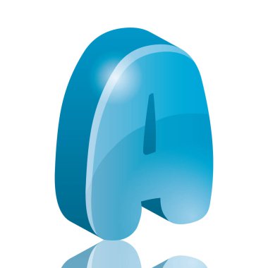 Isometric alfabe A, vektör illüstrasyonu