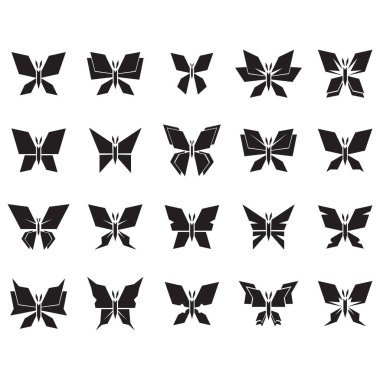 Kelebek koleksiyonu düz simge, vektör illüstrasyonu