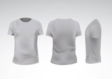 Gri arkaplanda boş t-shirt şablonu tasarımı