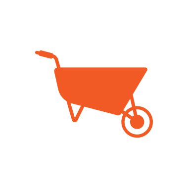 El arabası simgesi düz simge, vektör illüstrasyonu