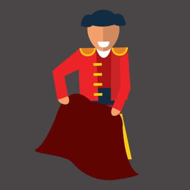 Kırmızı pelerinli bir adamın vektör çizimi