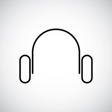 Kulaklık ikonu, vektör illüstrasyonu. düz tasarım biçimi
