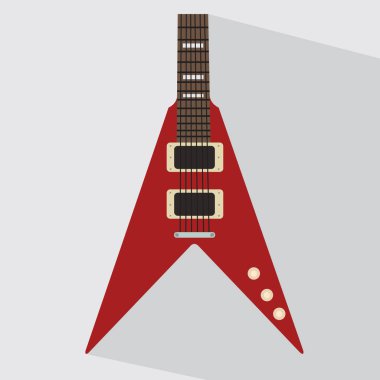 elektro gitar düz simgesi, vektör illüstrasyonu