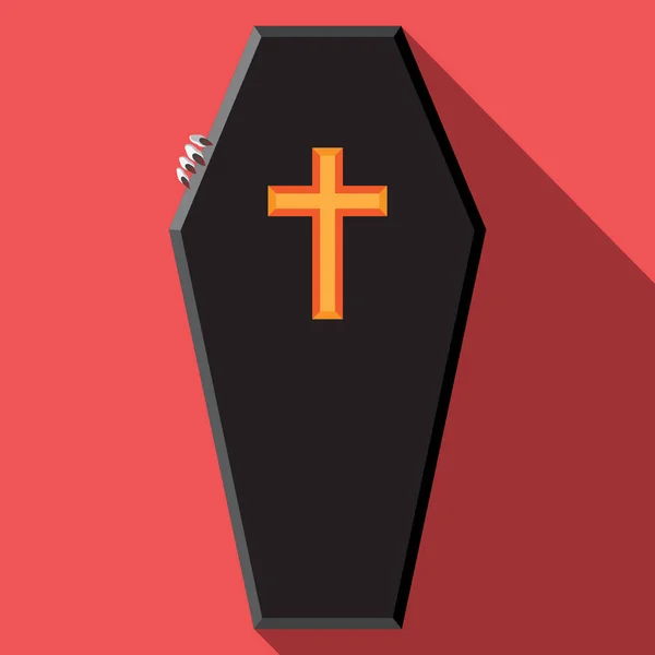 Vector Illustration Halloween Vampire Coffin — Stock Vector