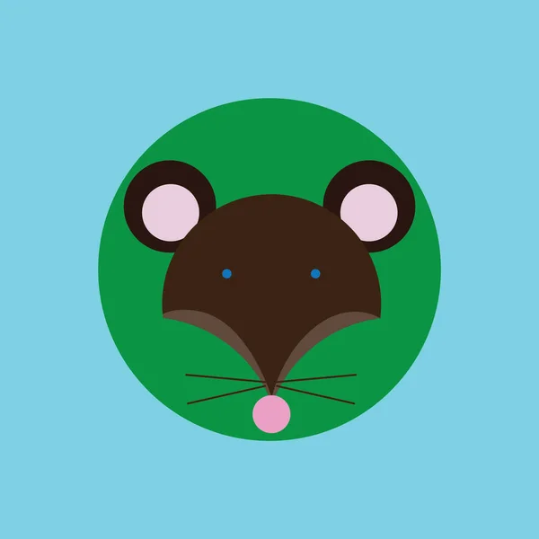 かわいいネズミの頭のベクトル図 — ストックベクタ