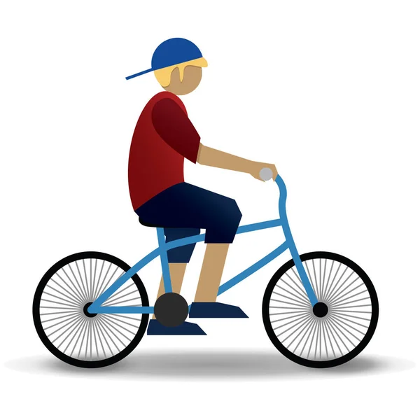 Vektor Illustration Eines Mannes Auf Einem Fahrrad — Stockvektor