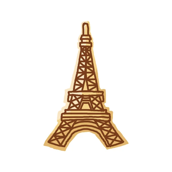 Eiffeltoren Geïsoleerd Witte Achtergrond — Stockvector