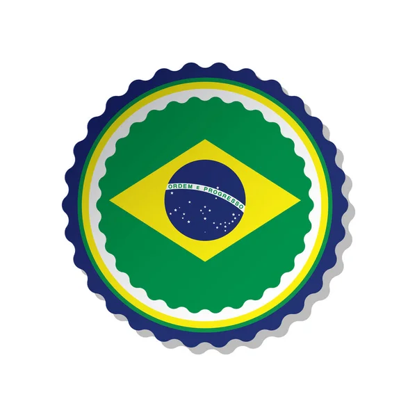 Brasilianische Flagge Und Stempelvektor — Stockvektor