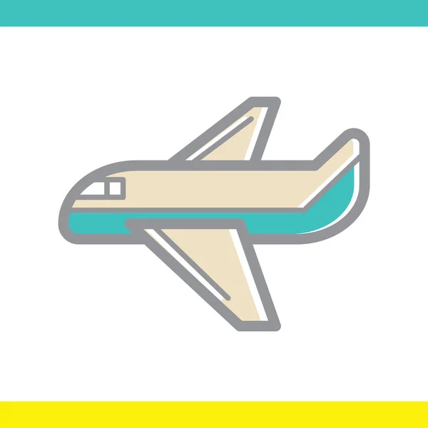 Ícone Vetor Avião Sinal Viagem Símbolo Transporte — Vetor de Stock