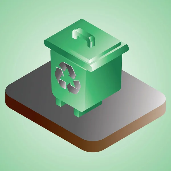 Illustration Une Maison Avec Symbole Recyclage Vert — Image vectorielle