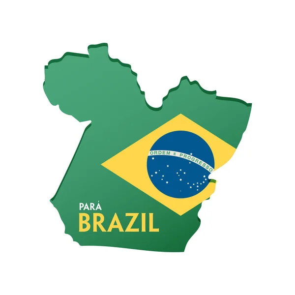 Brazil Flag Map Vector Illustration — Stock Vector