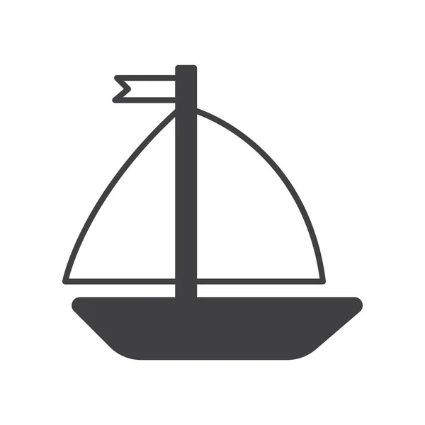 Barca Vela Stilizzata Illustrazione Vettoriale — Vettoriale Stock