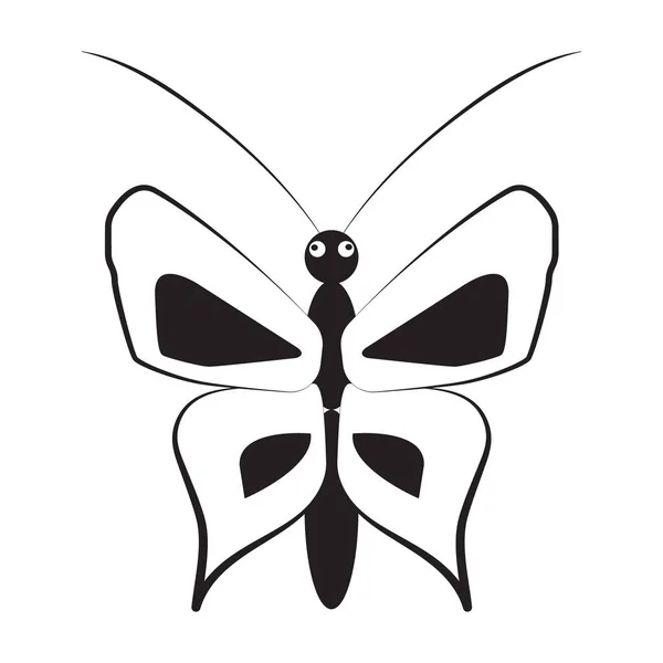 Kelebek Düz Simgesi Vektör Illüstrasyonu — Stok Vektör