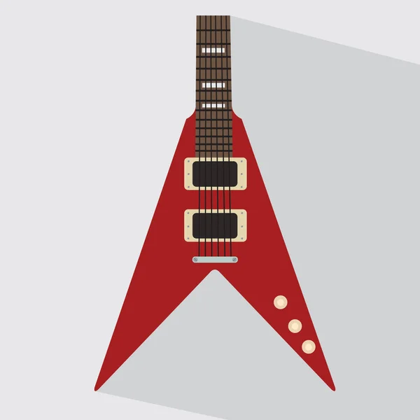 Elektrische Gitaar Platte Icoon Vector Illustratie — Stockvector