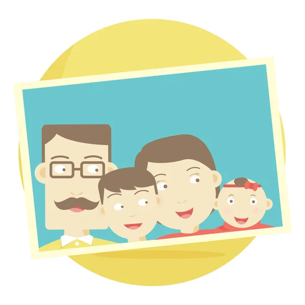 Ευτυχισμένη Οικογένεια Εικονίδιο Παιδιά — Διανυσματικό Αρχείο