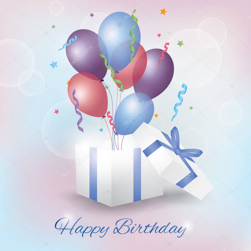 happy birthday card, vector illustration