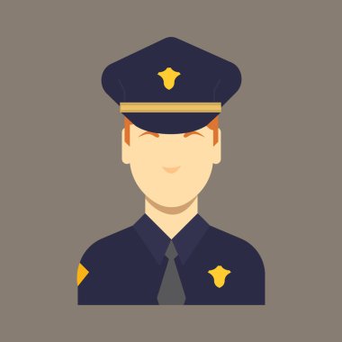 polis düz simgesi, vektör illüstrasyonu