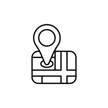 harita simgesi vektör illüstrasyonu