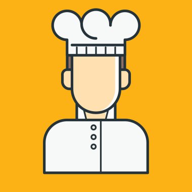 Şef simgesi, vektör illüstrasyonu