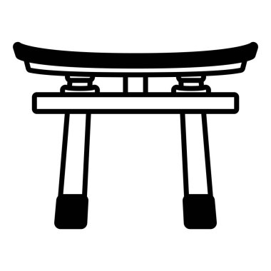 Asyalı kapı simgesi vektör illüstrasyonu