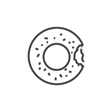 Donut düz simgesi, vektör illüstrasyonu
