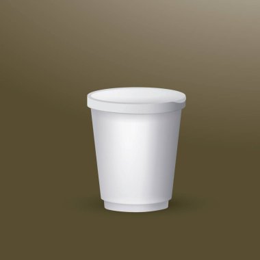 Renk arkaplan üzerine beyaz kağıt bardak