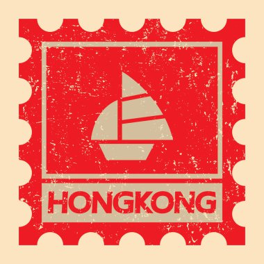 Grunge bayrağı ve pulları olan klasik denizcilik posteri