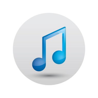 müzik nota simgesi, vektör illüstrasyonu