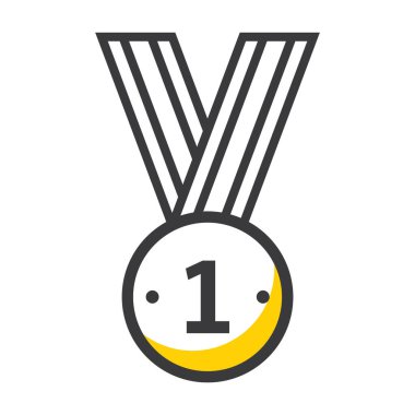 Siyah beyaz madalya ikonu