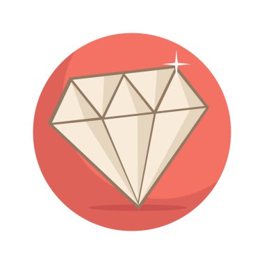 Beyaz arka planda izole edilmiş düz stil elmas ikonu. mücevher sembolü