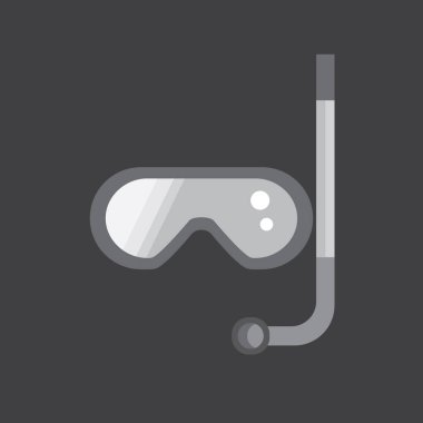 Şnorkel ve maskelenmiş vektör çizimi