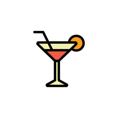Kokteyl ikonu. düz dizayn biçimi 10