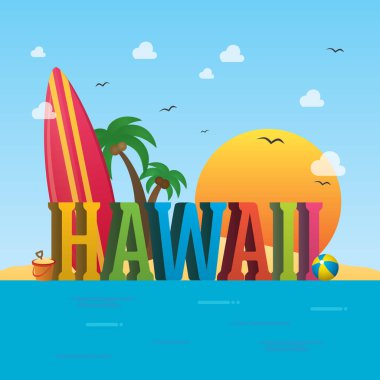 yaz tatili vektör illüstrasyonu.