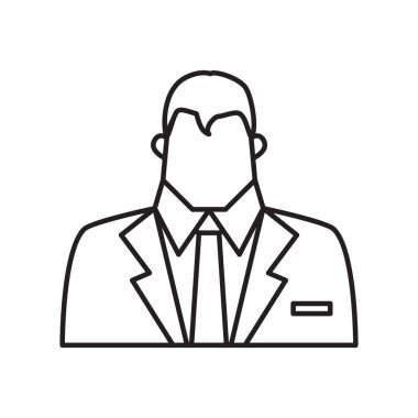 İş adamı düz simgesi, vektör illüstrasyonu