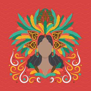 Karnaval maskesi simgesi düz simge, vektör illüstrasyonu