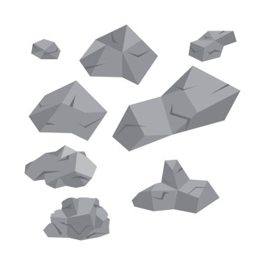 Isometric kayaları stilize vektör illüstrasyonu