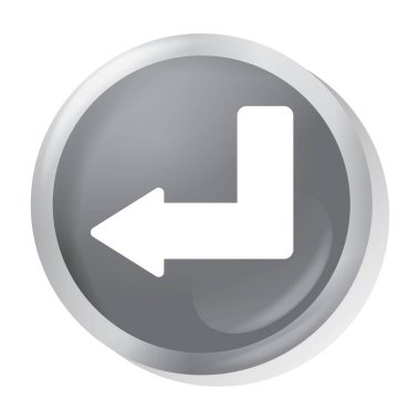 Beyaz arkaplanda izole edilmiş siyah çemberdeki ok simgesi