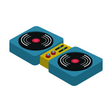 Bir turntable 'ın vektör illüstrasyonu